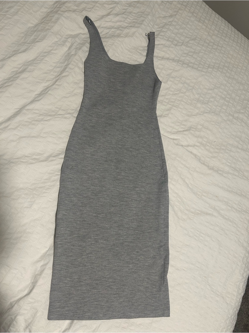 Zara Gray Ribbed Tank Midi Dress - Picture 1 of 3